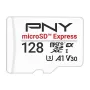 PNY 128GB microSDXC Express Card UHS-I U3 V30 A1 su SD adapteriu
