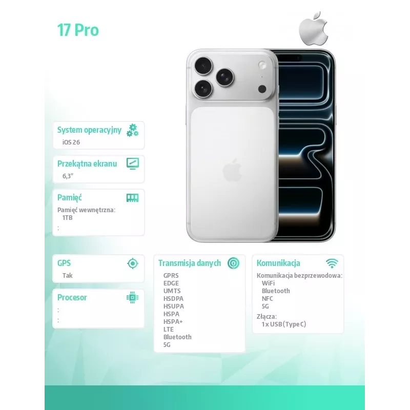 “Apple iPhone 17 Pro 1TB Silver”