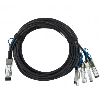 BlueOptics Intel XXV4DACBL3M suderinamas BlueLAN pasyvus 100GBASE-CR4 QSFP28 į 4x25GBASE-CR SFP28 tiesioginio prijungimo atšakinis kabelis, 3 m, AWG26