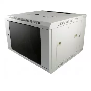 ALLNET 19 colių sieninis 15U korpusas 1 sekcijos gylis 450 mm šviesiai pilkas plokščios pakuotės SMA serija