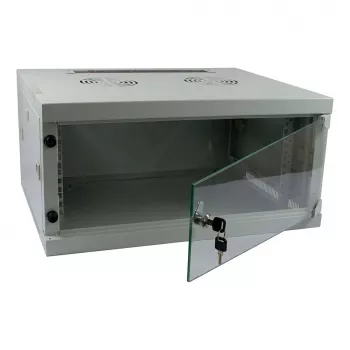 ALLNET 19 colių sieninis korpusas 12U W541/D445mm vientisas šviesiai pilkas SMQ serija