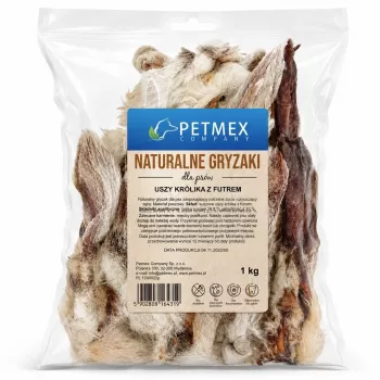 PETMEX Triušio ausys su kailiu 1kg