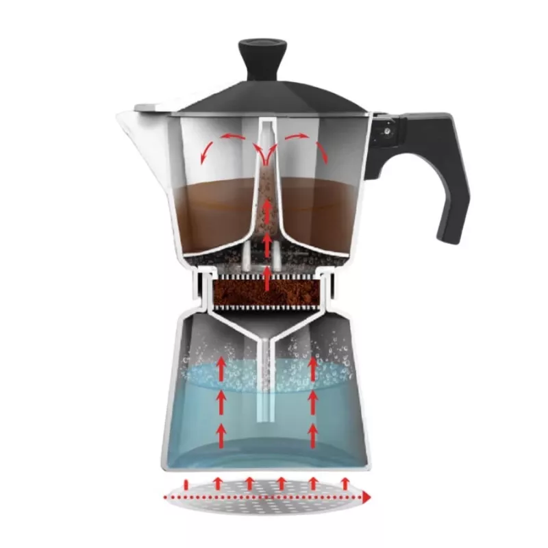 Maestro Granite MR-1667-3 Moka kavos virimo aparatas 150 ml 3 puodeliai Pilka