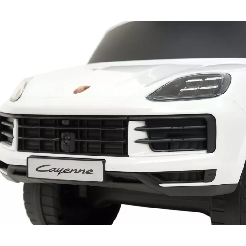MILLY MALLY vaikiškas automobilis Porsche Cayenne S baltas – elektrinis važinėjamas automobilis su 12V baterija, nuotolinio valdymo pultu ir LED šviesomis