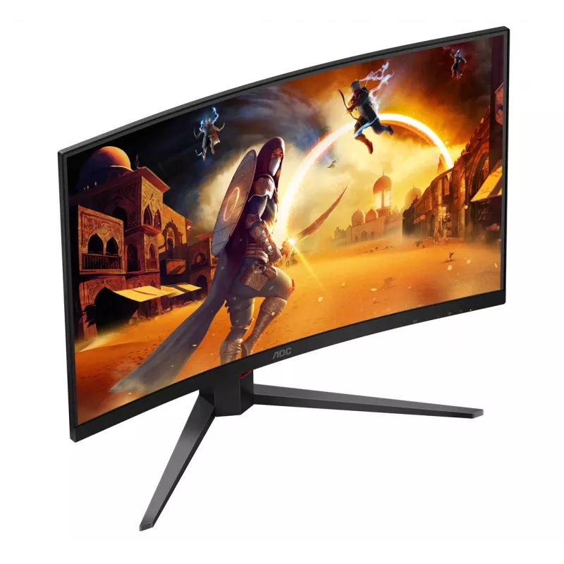 AOC C32G4Z 31,5 inch lenktas žaidimų monitorius, Full HD, 240Hz, 1ms, VA, FreeSync Premium, juodas/raudonas