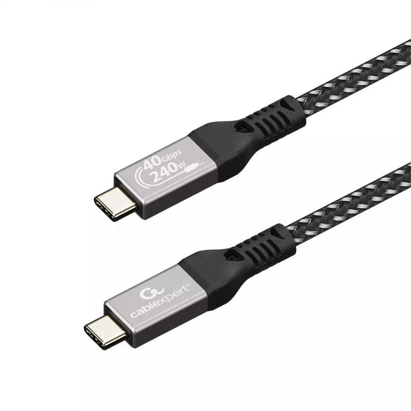 Gembird CCBP-USB4-CMCM240-0.5M Premium USB4 Type-C įkrovimo ir duomenų kabelis, 40 Gbps, 240 W, 0,5 m