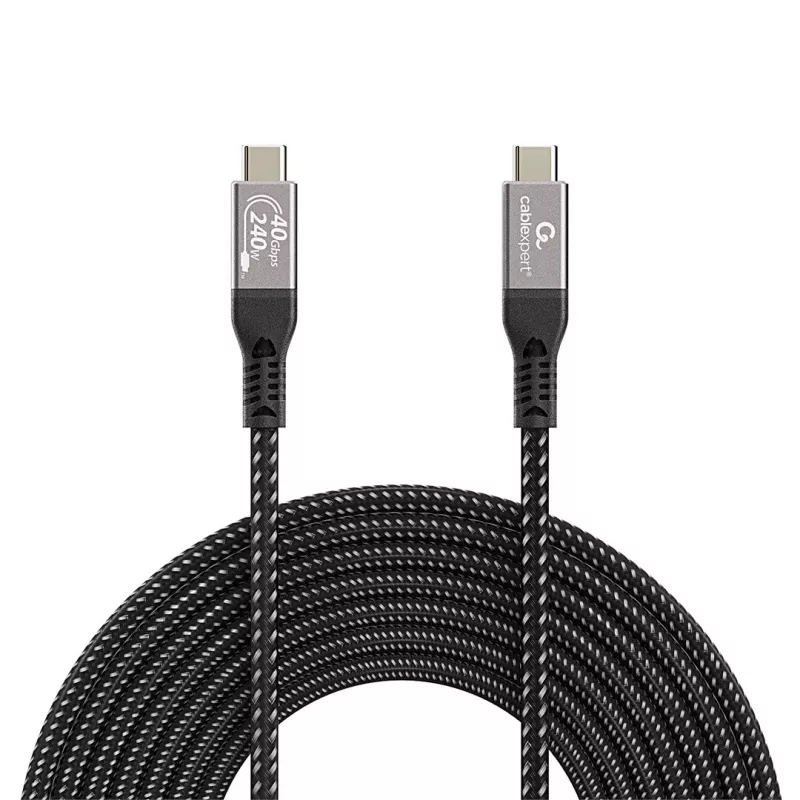 Gembird CCBP-USB4-CMCM240-0.5M Premium USB4 Type-C įkrovimo ir duomenų kabelis, 40 Gbps, 240 W, 0,5 m