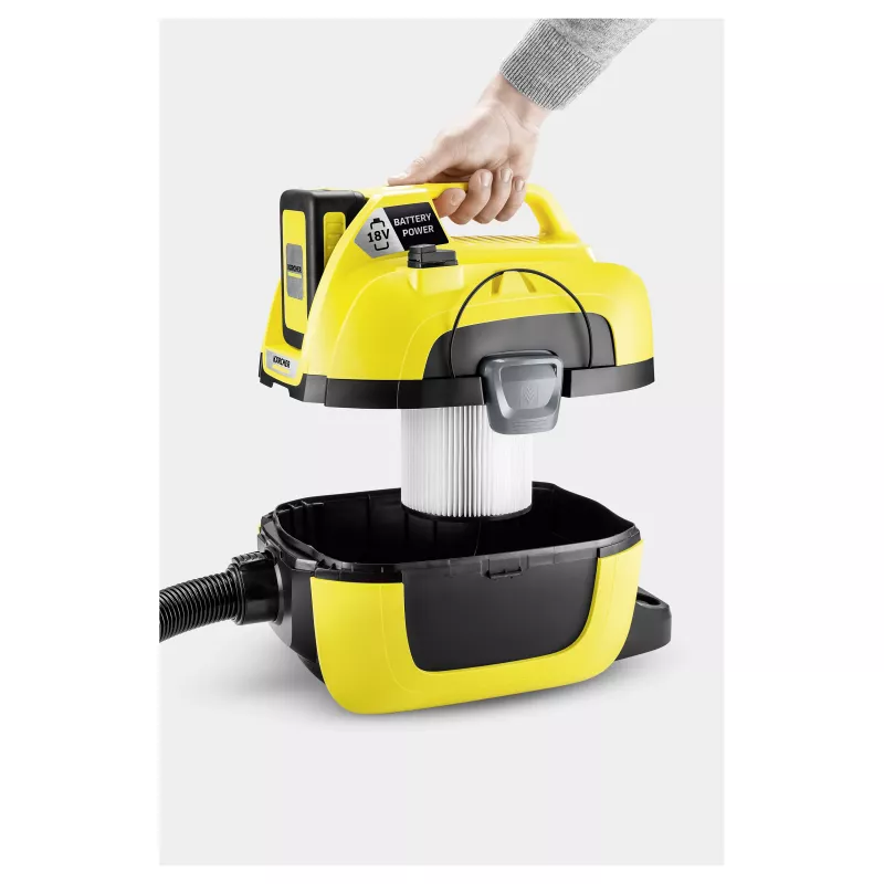 Kärcher WD 1 Compact Battery Set šlapio ir sauso valymo dulkių siurblys, 15 l, 1000 W