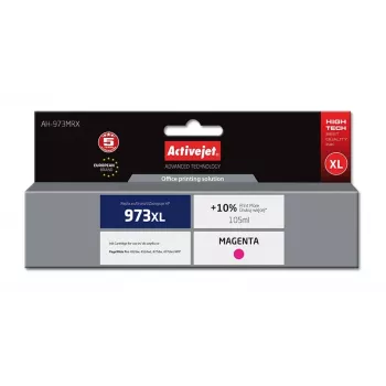 Activejet AH-973MRX Suderinama rašalo kasetė, Premium, 105 ml, Magenta, HP 973XL F6T82AE pakaitalas