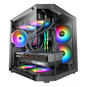 TACENS Mars Gaming MC-3TLITE Mini Tower Black Tempered Glass FRGB Case
