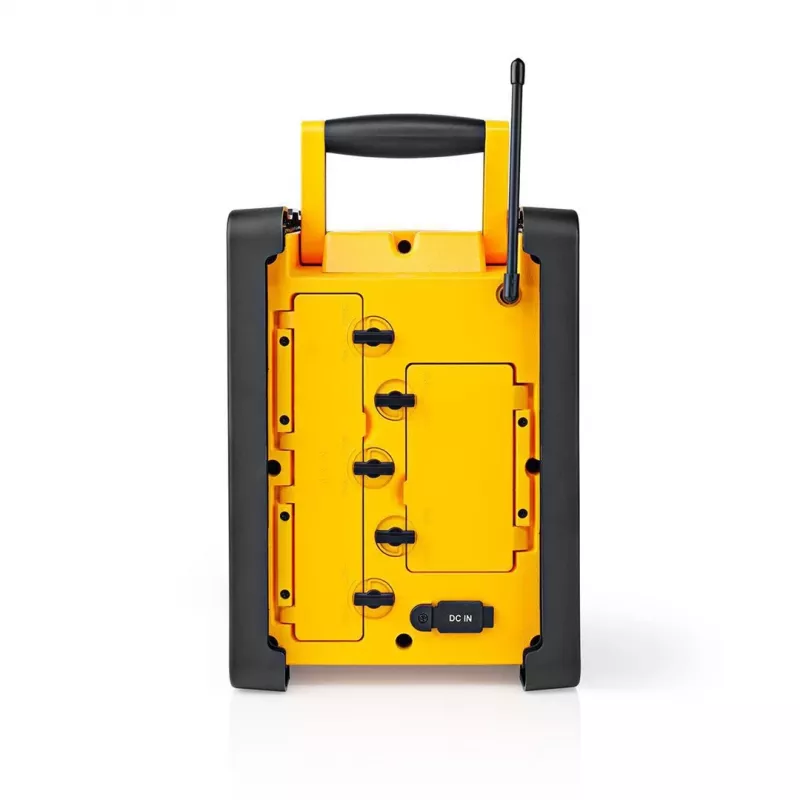 Nedis FM Radio RDFM3100YW – nešiojamas FM radijas su Bluetooth, AUX, IPX5, geltona