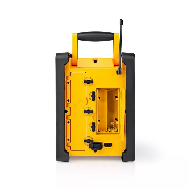 Nedis FM Radio RDFM3100YW – nešiojamas FM radijas su Bluetooth, AUX, IPX5, geltona