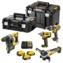 DEWALT DCK428P3T 18V XR 4 dalių belaidis kombinuotas rinkinys su 3x 5.0Ah baterijomis, įkrovikliu ir TSTAK dėžute