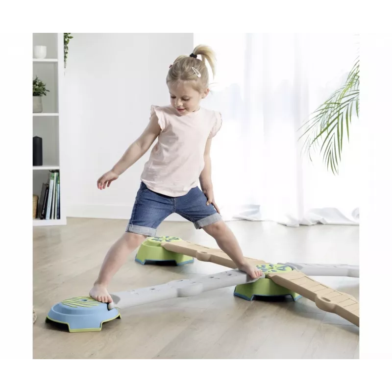 Smoby Life Balance Beam Set – 10 dalių modulinis balansavimo takas su laipteliais, vidaus / lauko, nuo 2 metų