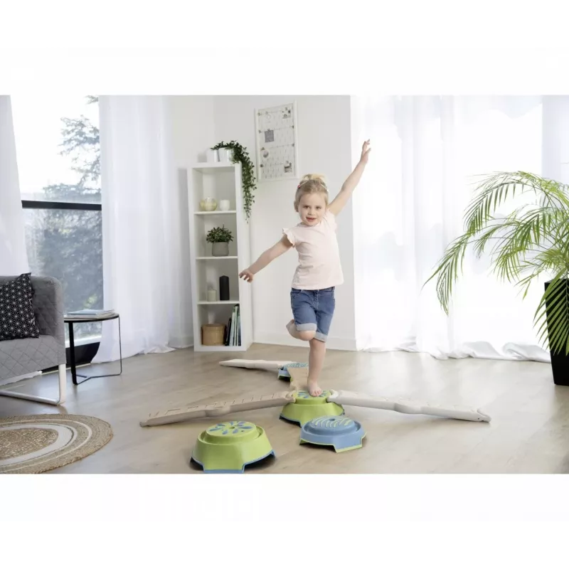 Smoby Life Balance Beam Set – 10 dalių modulinis balansavimo takas su laipteliais, vidaus / lauko, nuo 2 metų