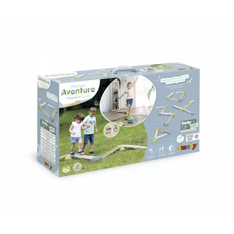 Smoby Life Balance Beam Set – 10 dalių modulinis balansavimo takas su laipteliais, vidaus / lauko, nuo 2 metų