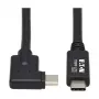 Eaton Tripp Lite Series USB-C laidas (M/M) - USB 3.2 Gen 2, Thunderbolt 3, 100W PD įkrovimas, stačiu kampu, juodas, 1 m