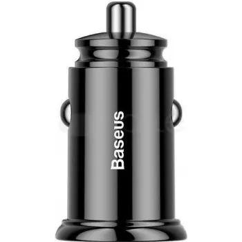 Baseus Circular PD QC4.0+ 30W automobilinis įkroviklis su dviem prievadais (USB-C + USB-A) – juodas