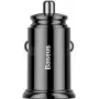 Baseus Circular PD QC4.0+ 30W automobilinis įkroviklis su dviem prievadais (USB-C + USB-A) – juodas