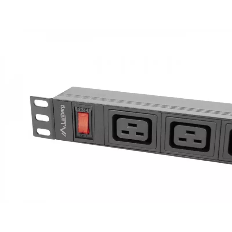 LANBERG Rack PDU 19 inch 1U 16A 2m 4x C19 6x C13 C20 Black