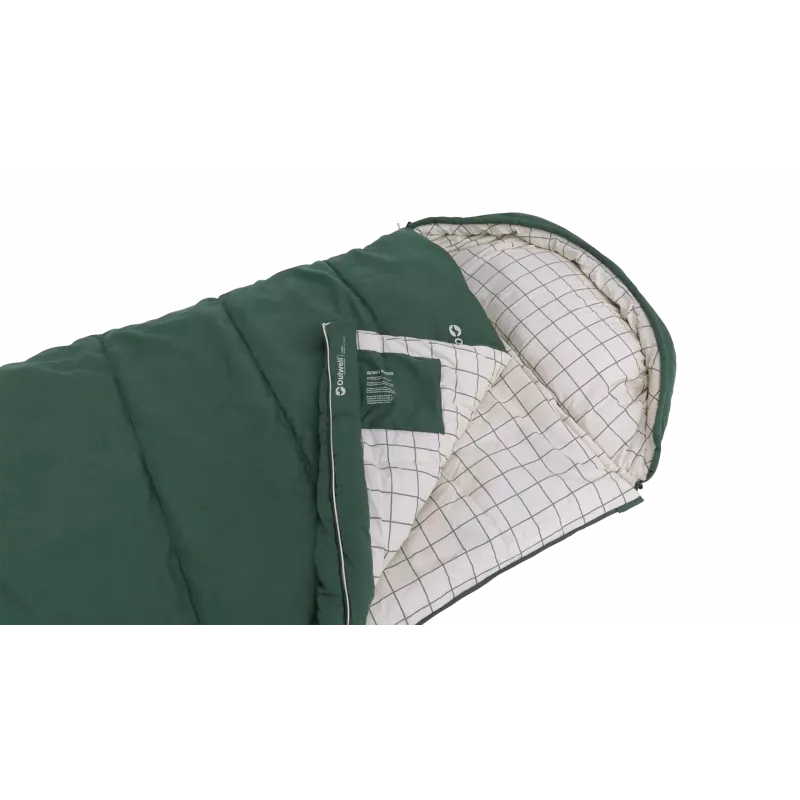 Outwell Camper Prime Green miegmaišis 235 x 90 cm -15 iki 5 °C dešininis užtrauktukas