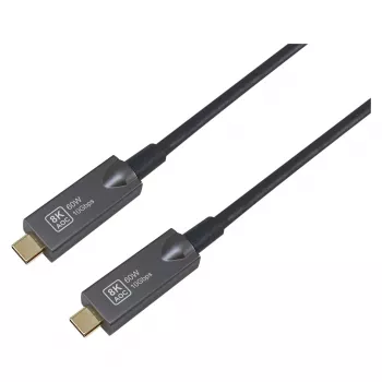 Equip USB 3.2 Gen 2 USB-C į USB-C aktyvus optinis kabelis 15 m juodas