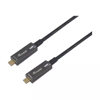 Equip USB 3.2 Gen 2 USB-C į USB-C aktyvus optinis kabelis 15 m juodas