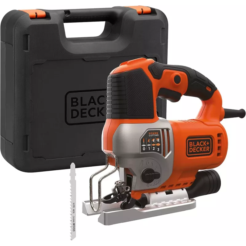 Black & Decker BES610K-QS 650W švytuoklinis siaurapjūklis su įrankių dėžute