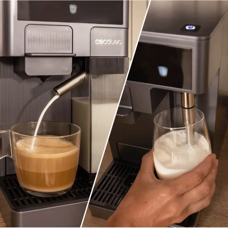Cecotec FreeStyle Latte T Espresso kavos aparatas – 20 barų siurblys, įmontuotas pieno putotojas, 1350 W, pilka