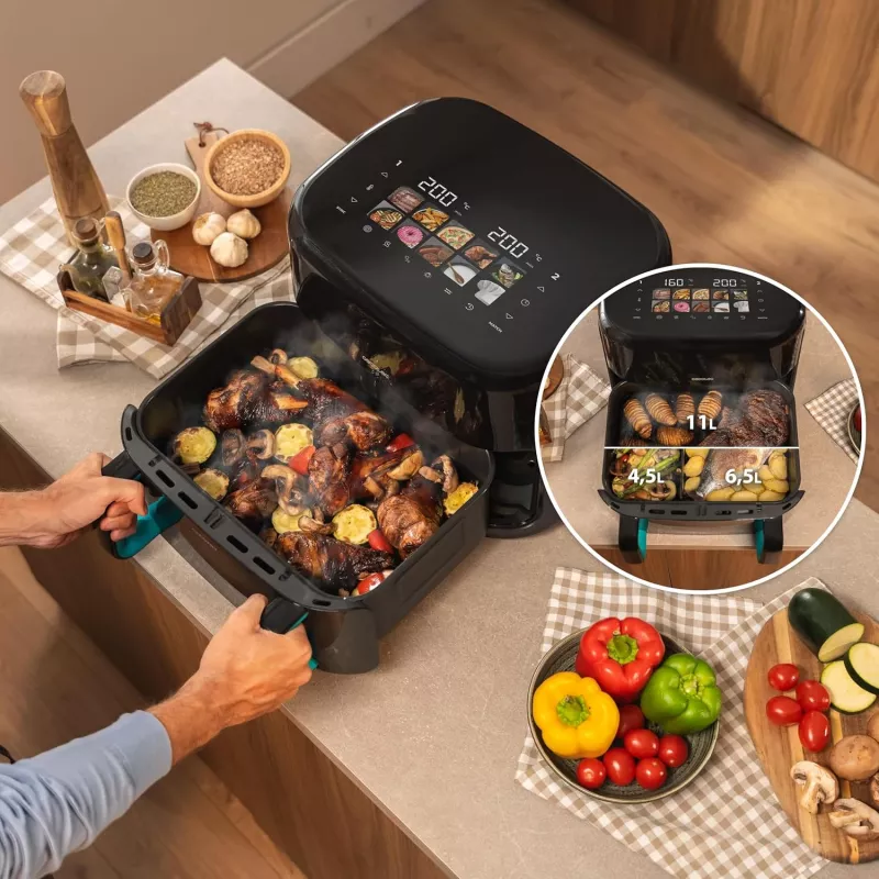 Cecotec Cecofry&Grill Smokin'Prime 11000 Dviguba Karšto Oro Gruzdintuvė 11L 2800W Juoda