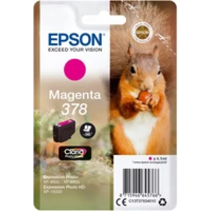 Epson 378 Original Magenta rašalo kasetė (4,1 ml) – lizdinė pakuotė su RF / akustiniu signalu, skirta Expression Photo XP-8500 serijai