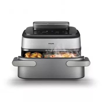 Philips 5000 Series NA565/02 Dvigubo krepšio oro gruzdintuvė 9,5 L 2750 W juoda, sidabrinė, nerūdijantis plienas