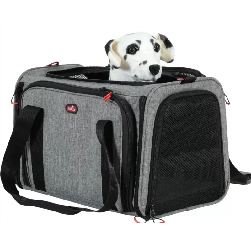 ZOLUX NOMAD L Expandable Pet Carrier 48×30.8×30,5 cm Grey/Black