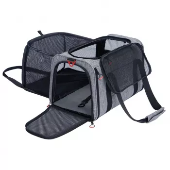 ZOLUX NOMAD L Expandable Pet Carrier 48×30.8×30,5 cm Grey/Black