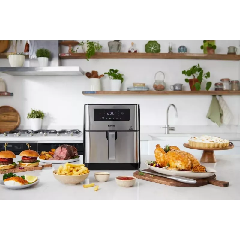 Breville VDF131X aliejaus nenaudojanti oro gruzdintuvė, 1,25 kg, 1400 W, juoda/sidabrinė