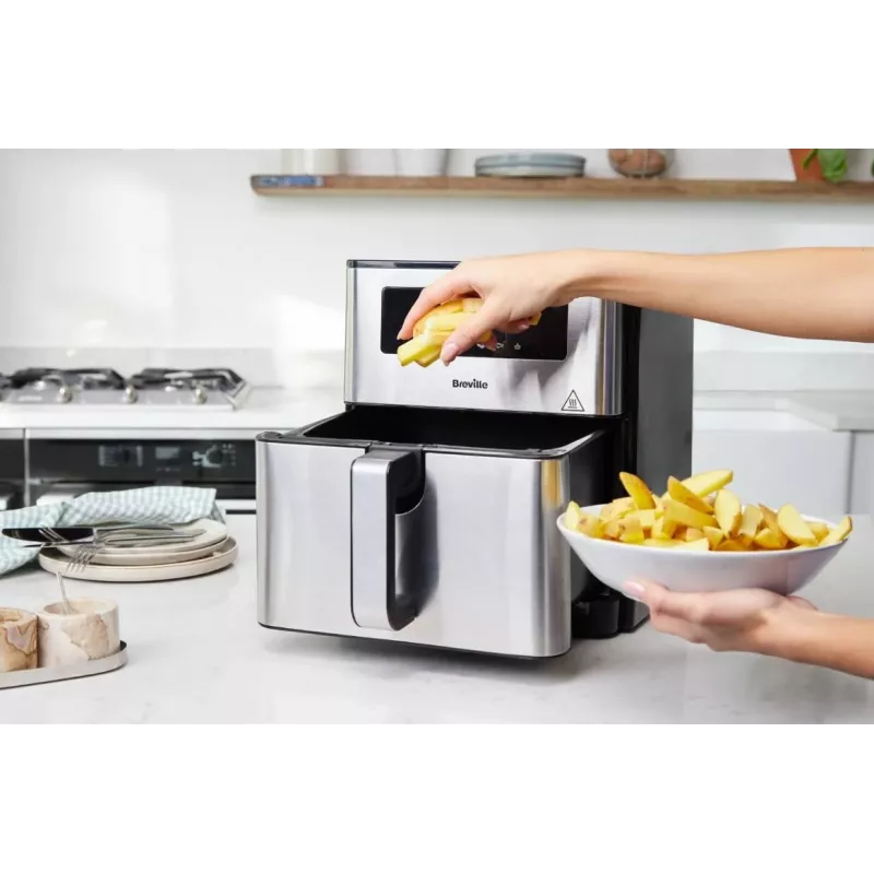 Breville VDF131X aliejaus nenaudojanti oro gruzdintuvė, 1,25 kg, 1400 W, juoda/sidabrinė