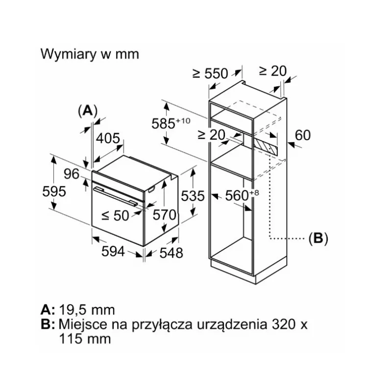 Bosch Serie 6 HBG557EB3 įmontuojama orkaitė su pirolitiniu valymu, 71 l, juoda