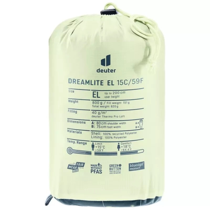Deuter Dreamlite 10C/50F miegmaišis, Nautic/Breeze