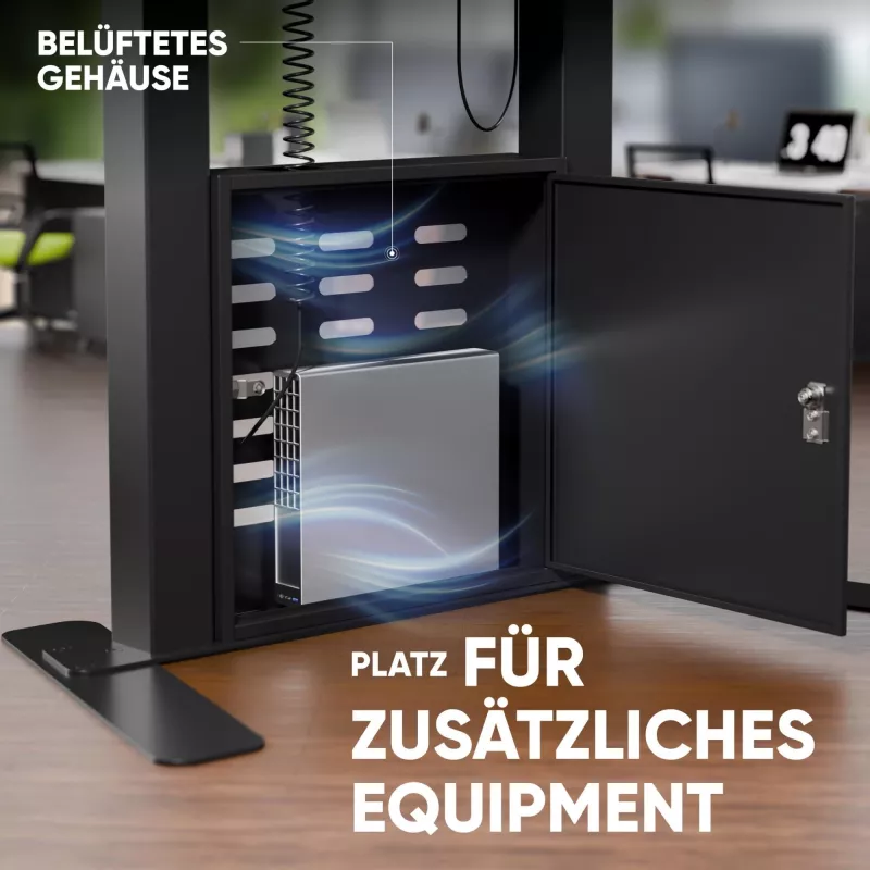 ONKRON FPRO2L-40-B TV Floor Stand 55-100 col., juodas, 100 kg talpa, mobilus AV stovas