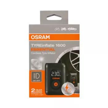 OSRAM TyreInflate 1600 Essential 12V automobilinis padangų kompresorius 80 PSI analoginis manometras