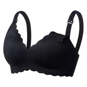 MOMCOZY YN46 Seamless Support Floral Nursing Bra Black 3XL