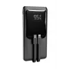 Gembird PB10-PD20-LCD-01 nešiojamas greitojo įkrovimo powerbank su integruotais kabeliais, 20W, 10000 mAh, juodas