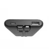 Gembird PB10-PD20-LCD-01 nešiojamas greitojo įkrovimo powerbank su integruotais kabeliais, 20W, 10000 mAh, juodas