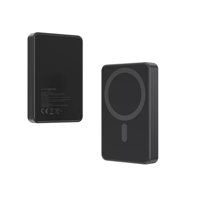 Gembird PB10-WPC15M-01 belaidis magnetinis powerbankas 15W, 10000 mAh, juodas