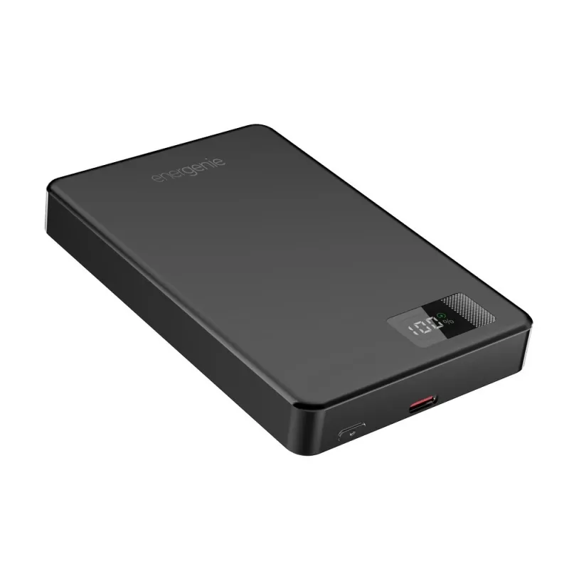 Gembird PB10-WPC15M-LCD-01 Magnetinis belaidis power bank su LCD, 15 W, 10000 mAh, juodas