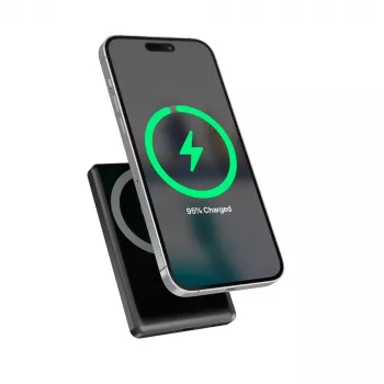 Gembird PB10-WPC15M-LCD-01 Magnetinis belaidis power bank su LCD, 15 W, 10000 mAh, juodas
