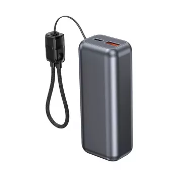 Gembird PB10-PD20-LCD-02 Kompaktiškas greito įkrovimo powerbankas su LCD ekranu, 20W, 10000 mAh, Space Grey