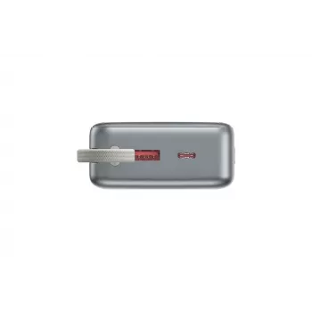 Gembird PB20-PD65-LCD-01 greito įkrovimo power bank su integruotais kabeliais, 65W, 20000 mAh, juoda