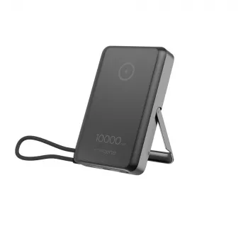 Gembird PB10-WPC15MS-01 Magnetinis belaidis powerbank su integruotu stoveliu, 15W, 10000 mAh, juoda
