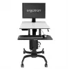 Ergotron WorkFit-C Single HD Sit-Stand Workstation – Mobilus vežimėlis su stovima/sėdima darbo vieta – Juoda, Pilka – 12,7 kg – 76,2 cm (30 inch) – VESA 75x75, 100x100, 200x100, 200x200 – 360°